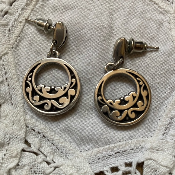 Sold- Brighton retired scrolled hoop earrings - Picture 2 of 5